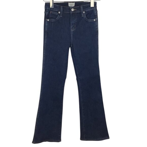 SUNDAY BEST LIGHTLY FLAIR LEG DARK DENIM JEANS 0 - Picture 1 of 11